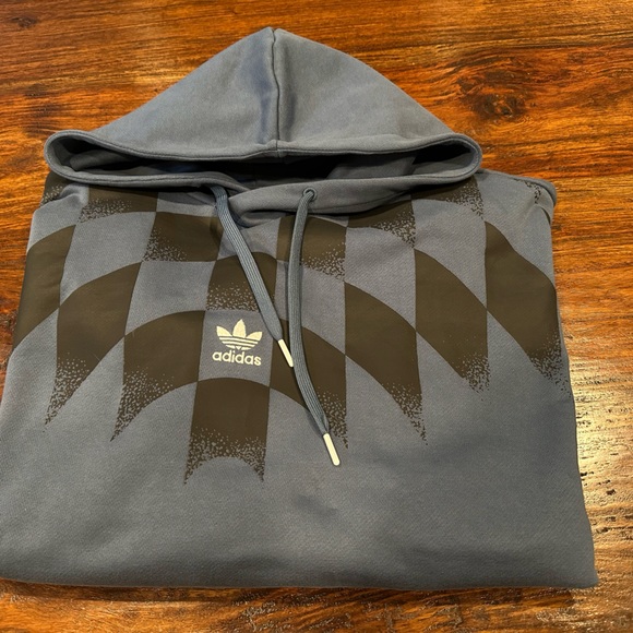 NWT! Adidas Mens Rekive Graphic Hoodie Size M (HK7356) Blue - Picture 10 of 14